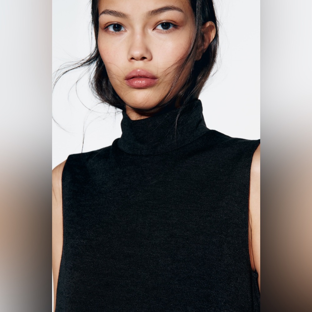 ZARA SOFT PIQUÉ TOP - Picture 5 of 9